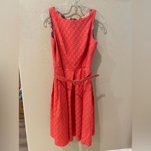 Muse Orange Coral Retro Dress Size 6